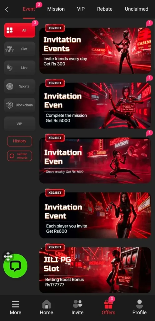 X92BET Game offers welcome bonuses, cashback, and special promotions.