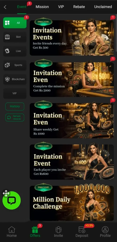 P88 Game invite a friend and receive daily reward bonus.