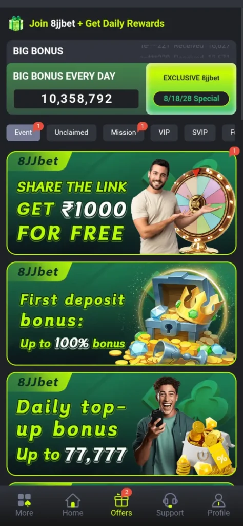 8JJBET Game Regular bonuses and special promotions boost earnings.