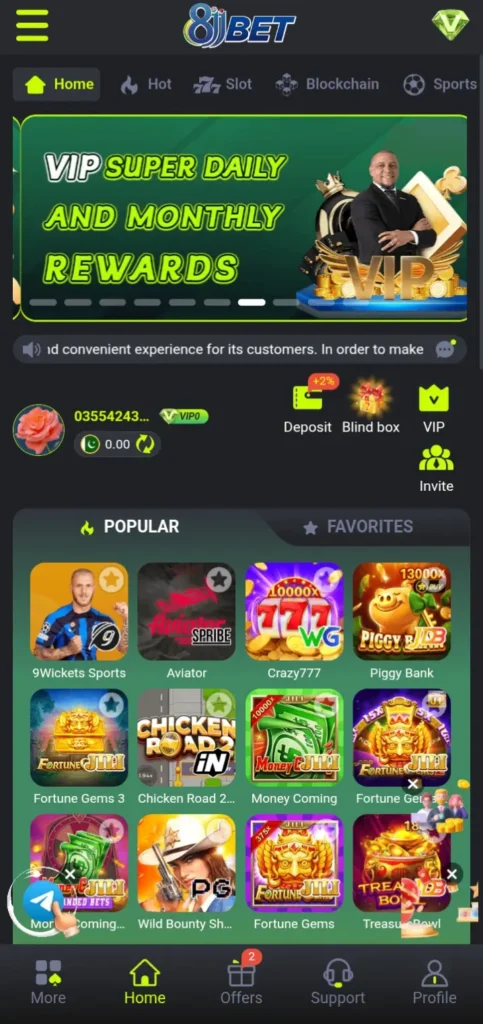 8JJBET Game interface screenshot image.