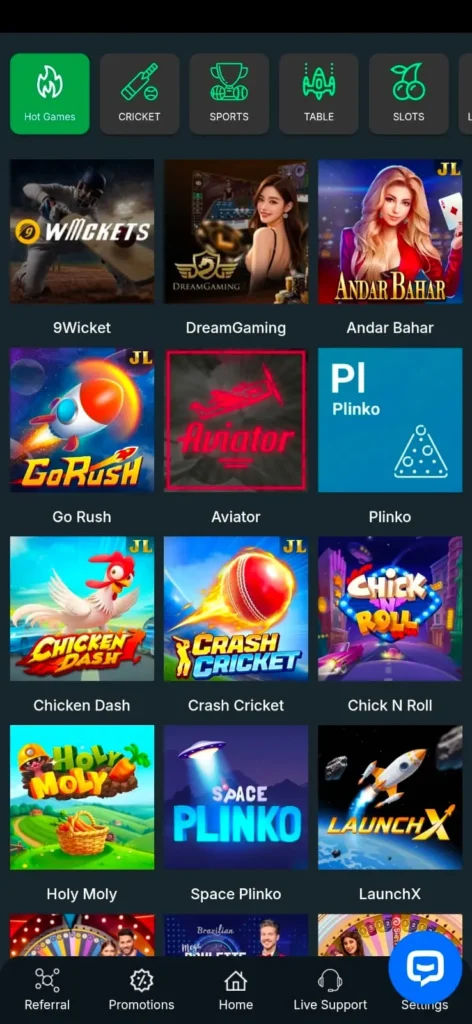 PLAY786 Game interface screenshot image.