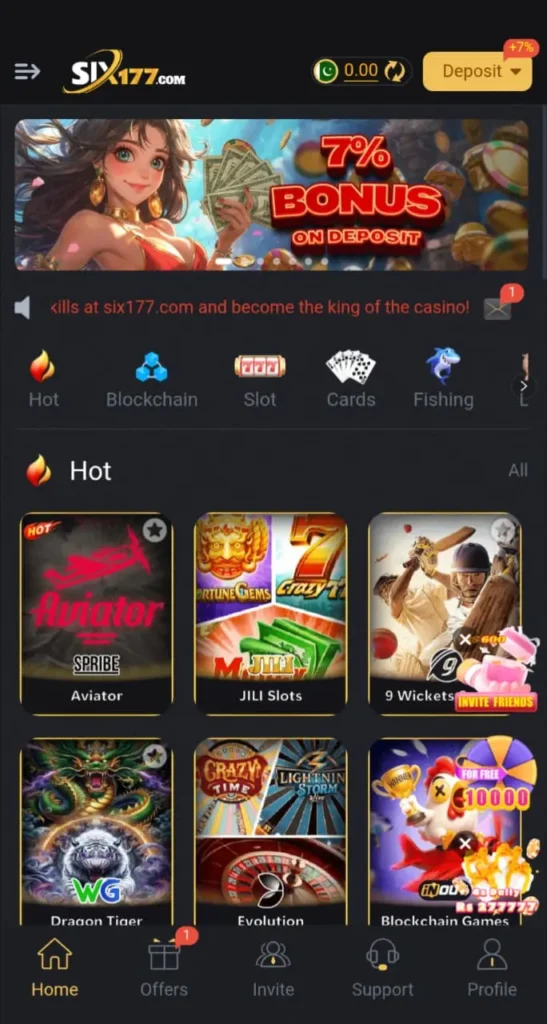 SIX177 Game dashboard screenshot image.