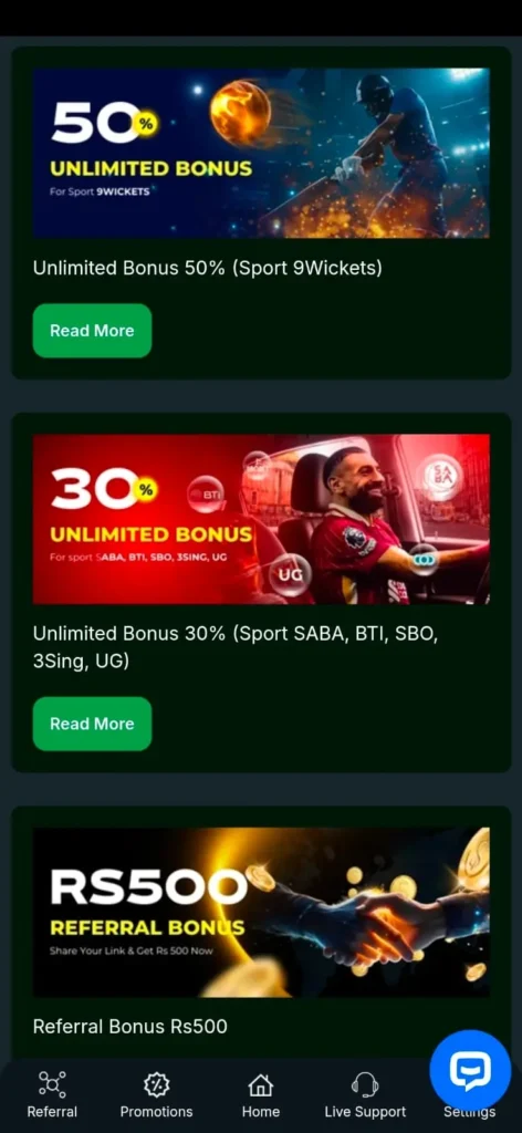 Users receive daily login rewards, special promotions, and extra bonuses.