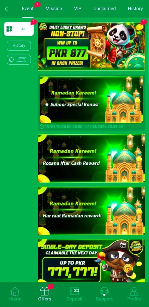 Users receive a bonus balance on selected deposits.