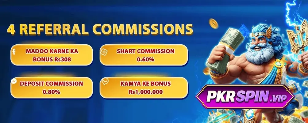 Top 4 options in PKR SPIN Game.